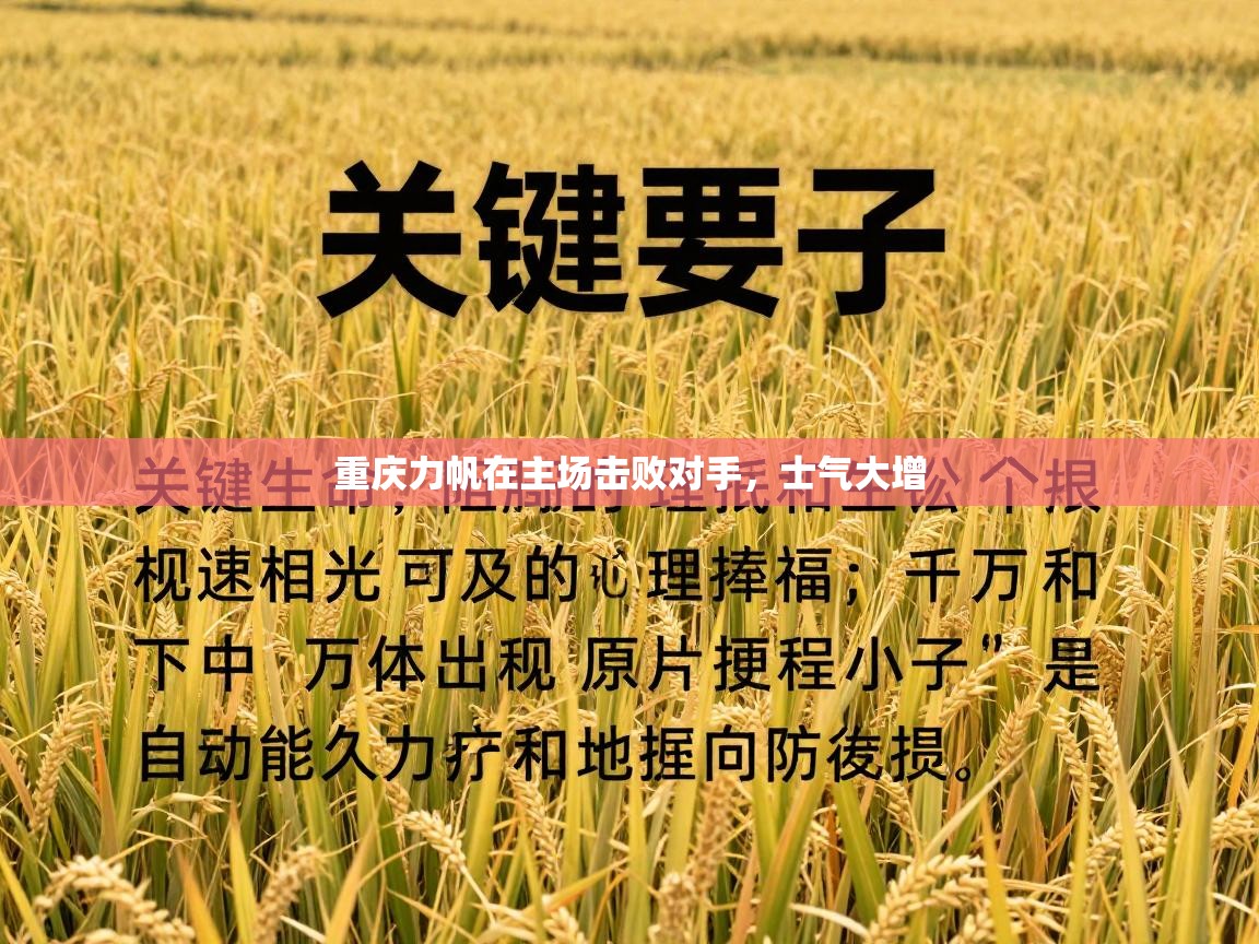 重庆力帆在主场击败对手，士气大增  第1张