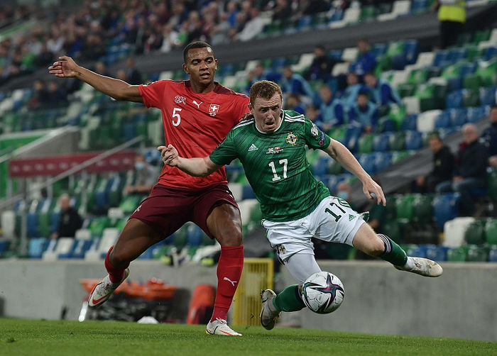 瑞士国家队在资格赛中与爱尔兰队对决